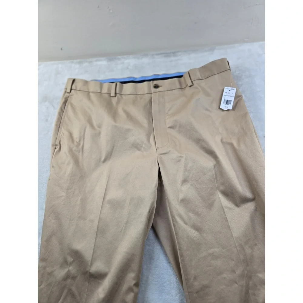 Brooks Brothers Chino Pants Mens 42x32 Tan Cotton Stretch Clark Fit NEW